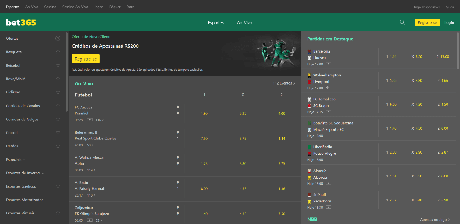 BET365 Análise - Créditos de Aposta até R$500 - Apostas Combinadas